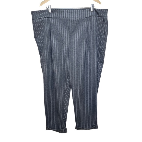 Addition Elle Michel Studio Grey Pinstripe Trousers Size 22 - Picture 1 of 8